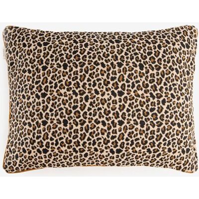 Sissy-Boy Bruin Jacquard Kussen Met Leopard Print Sissy-Boy Bruin Jacquard Kussen Met Leopard Print