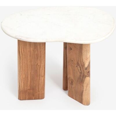 Sissy-Boy Houten Koffietafel Met Marmer Blad Klein Sissy-Boy Houten Koffietafel Met Marmer Blad Klein
