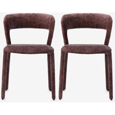 Sissy-Boy Donkerpaarse Chenille Eetkamerstoelen Sissy-Boy Donkerpaarse Chenille Eetkamerstoelen