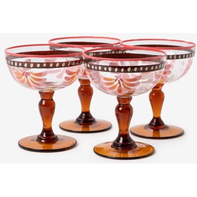 Sissy-Boy Lichtoranje Champagneglazen Met Bloemen Sissy-Boy Lichtoranje Champagneglazen Met Bloemen