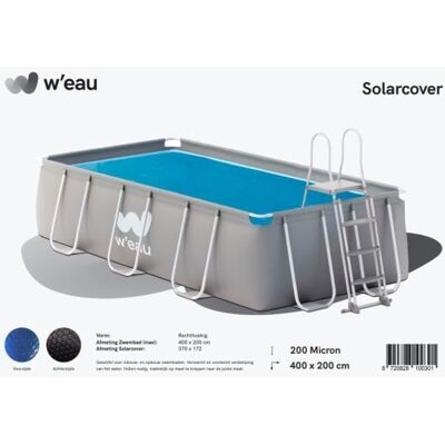 W'eau Solar cover rechthoekig - 400 x 200 cm (zeilmaat 378 x 186) - Zwart/Blauw - W'eau W'eau Solar cover rechthoekig - 400 x 200 cm (zeilmaat 378 x 186) - Zwart/Blauw - W'eau