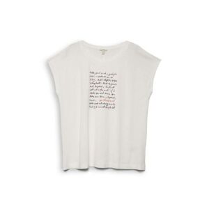 ESPRIT CURVY shirt met tekstprint, mix met biologisch katoen  - OFF WHITE - Size: 44