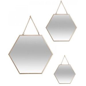 ATMOSPHERA Spiegel - Wandspiegel - Muurdecoratie - 3 x Gouden Spiegels