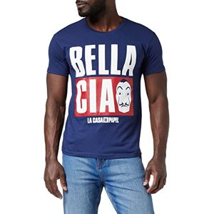 Popgear La CASA De Papel Money Heist Bella Ciao Heren T-shirt Official Merchandise S-XXL, Netflix Crimi-Drama met ronde hals Graphic Tee, verjaardagscadeau voor mannen, voor huis of gym, marine, S S