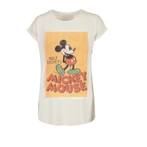 Recovered Disney Mickey Mouse Vintage Poster Ecru Dames Boyfriend T-shirt by Ecru, L, ECRU L