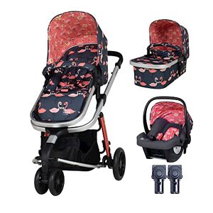 Cosatto Giggle 3-in-1 reissysteem vanaf de geboorte tot 18 kg, kinderwagen, babyzitje en autostoel 0+, licht, compact en eenvoudig inklapbaar, met gratis regenbescherming (schattige flamingo)