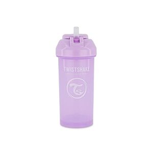 Twistshake Straw Cup drinkbeker met rietje, lekvrij, 360 ml, trainingmok voor baby's met zachte siliconen rietje, ergonomisch, BPA-vrij, 6 maanden en meer, pastelpaars