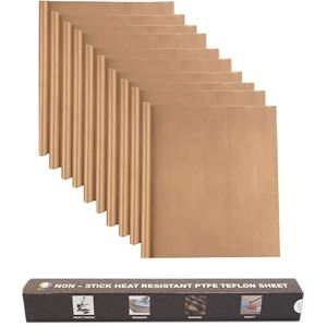 MR.R PTFE Teflon-vellen, herbruikbaar, hittebestendig, voor overdracht van hittepers, bakken, strijken en printen, 40,6 x 50,8 cm, 0,11 mm, 10 stuks MR.R PTFE Teflon-vellen, herbruikbaar, hittebestendig, voor overdracht van hittepers, bakken, strijken en printen, 40,6 x 50,8 cm, 0,11 mm, 10 stuks