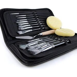 Artify Penseelset 15 stuks, nylonpenselen voor acryl-, olie-, aquarel- en plakkaatverf, voor kinderen, volwassenen, beginners en professionelen, met ronde, schuine, platte, filbert- en waaiervorm, zwart Artify Penseelset 15 stuks, nylonpenselen voor acryl-, olie-, aquarel- en plakkaatverf, voor kinderen, volwassenen, beginners en professionelen, met ronde, schuine, platte, filbert- en waaiervorm, zwart