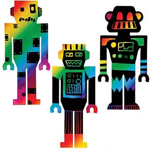 Baker Ross AT682 Kras-art-robot, bladwijzers, 10 stuks, 17 cm lengte Baker Ross AT682 Kras-art-robot, bladwijzers, 10 stuks, 17 cm lengte
