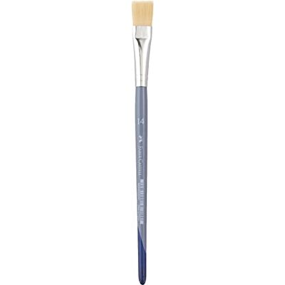 Faber-Castell Creative Studio 282814 penseel met platte borstelharen, blauw, maat 14 Faber-Castell Creative Studio 282814 penseel met platte borstelharen, blauw, maat 14