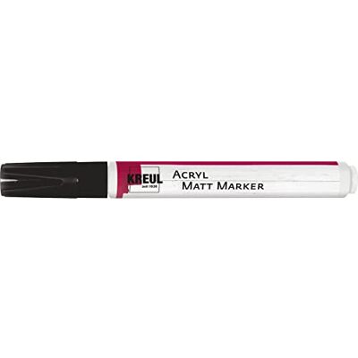 KREUL 46239 Acrylmarker, mat, medium, met ronde punt, ca. 2-4 mm, permanente acrylverf op waterbasis, voor filigrane accenten, mat zwart KREUL 46239 Acrylmarker, mat, medium, met ronde punt, ca. 2-4 mm, permanente acrylverf op waterbasis, voor filigrane accenten, mat zwart