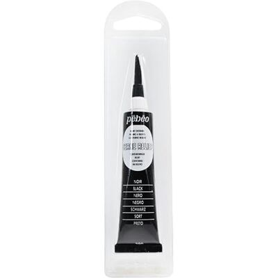 PEBEO Pébéo 390100 glas-in-loodraam opaal, 1 buis, reliëf, zwart, 20 ml, OS PEBEO Pébéo 390100 glas-in-loodraam opaal, 1 buis, reliëf, zwart, 20 ml, OS
