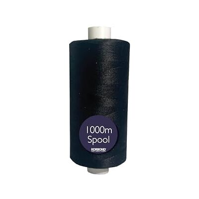 KORBOND Draad van polyester, zwart, 1000 m, gecoat garen, 1000 m, universele schroefdraad, sterker dan natuurlijke draden KORBOND Draad van polyester, zwart, 1000 m, gecoat garen, 1000 m, universele schroefdraad, sterker dan natuurlijke draden