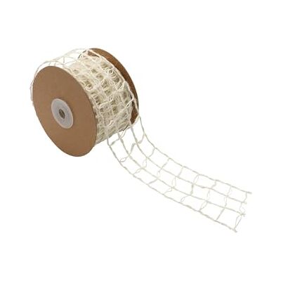 GLOREX 6 3803 450 jute lint met ijzerdraad, 5 cm dik, met versterking, 5 m, wit, voor decoratie, knutselen, knutselen GLOREX 6 3803 450 jute lint met ijzerdraad, 5 cm dik, met versterking, 5 m, wit, voor decoratie, knutselen, knutselen