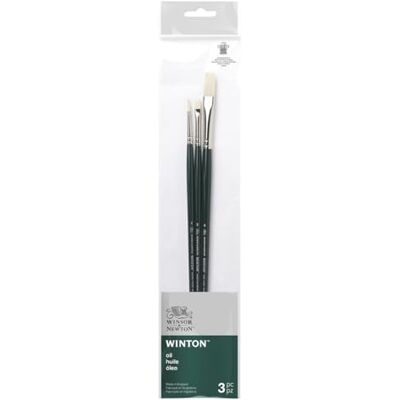 Winsor & Newton Winton Penseel met lange handgreep, set van 3 (rond 2, plat 2, plat 6) Winsor & Newton Winton Penseel met lange handgreep, set van 3 (rond 2, plat 2, plat 6)