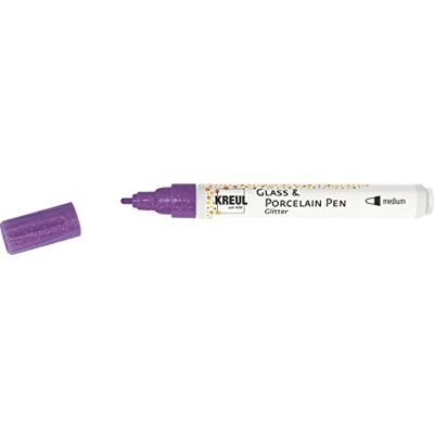 KREUL Hobby Line 16506 Porselein met glitter, Pen 1-3 mm, violet KREUL Hobby Line 16506 Porselein met glitter, Pen 1-3 mm, violet