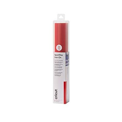 Cricut SportFlex Opstrijkbare vinylrol voor snijmachine, 61 cm, rood Cricut SportFlex Opstrijkbare vinylrol voor snijmachine, 61 cm, rood