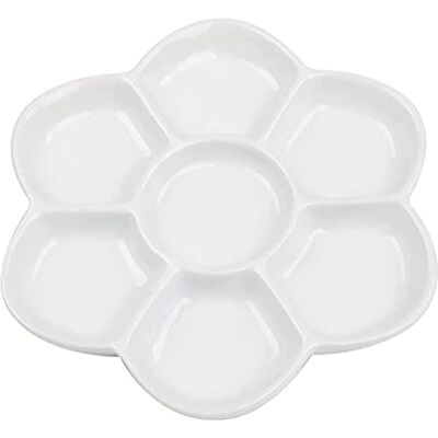 feedal Aquarelverf palet porselein keramiek 7 putten madeliefje voor water, olie of acryl (11,2 cm) feedal Aquarelverf palet porselein keramiek 7 putten madeliefje voor water, olie of acryl (11,2 cm)