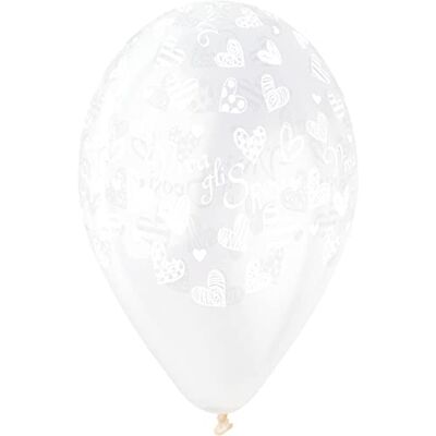 Ciao 25 stuks "Viva Gli Briposi" kristallen bruiloftsballonnen van hoogwaardig natuurlijk latex G120 (Ø 33 cm / 13 inch), transparant Ciao 25 stuks "Viva Gli Briposi" kristallen bruiloftsballonnen van hoogwaardig natuurlijk latex G120 (Ø 33 cm / 13 inch), transparant