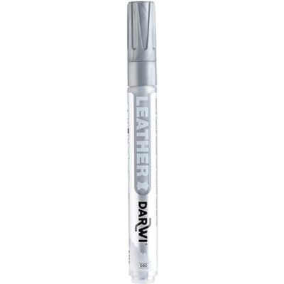DARWI DA0420013080C – een marker voor leer – zilverkleurig – punt 2 mm – 6 ml – LEATHER – kleur voor zacht leer – creatieve vrije tijd – handmatige activiteit – doe-het-zelf DARWI DA0420013080C – een marker voor leer – zilverkleurig – punt 2 mm – 6 ml – LEATHER – kleur voor zacht leer – creatieve vrije tijd – handmatige activiteit – doe-het-zelf