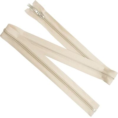 AERZETIX Set van 6 spiraalritssluitingen nr. 5 75 cm deelbaar met decoratieve trekker voor naaien, kleding, tassen, hoezen metaal nylon polyester kleur lichtbeige AERZETIX Set van 6 spiraalritssluitingen nr. 5 75 cm deelbaar met decoratieve trekker voor naaien, kleding, tassen, hoezen metaal nylon polyester kleur lichtbeige