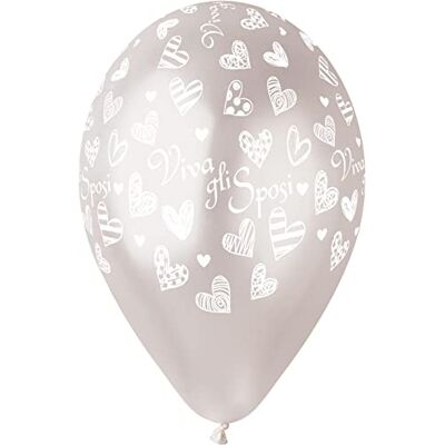 Ciao Envelop met 25 trouwballonnen "Viva gli Briposi" van hoogwaardig natuurlijk latex G120 (Ø 33 cm / 13 inch), parelwit Ciao Envelop met 25 trouwballonnen "Viva gli Briposi" van hoogwaardig natuurlijk latex G120 (Ø 33 cm / 13 inch), parelwit