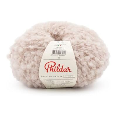 Phildar Phil Alpaca krullende wol breiwol 40% alpaca, 60% wol naald nr. 6 natuurlijke kleur Phildar Phil Alpaca krullende wol breiwol 40% alpaca, 60% wol naald nr. 6 natuurlijke kleur