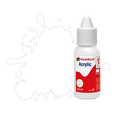 Humbrol DB0034 acrylverf, 14 ml, mat wit Humbrol DB0034 acrylverf, 14 ml, mat wit
