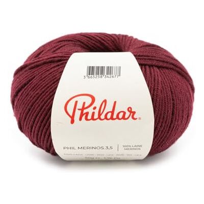 Phildar Phil Merinos 3.5 wol Breiwol 100% Merinoswol Naald nr. 3,5 Kleur Auburn Phildar Phil Merinos 3.5 wol Breiwol 100% Merinoswol Naald nr. 3,5 Kleur Auburn