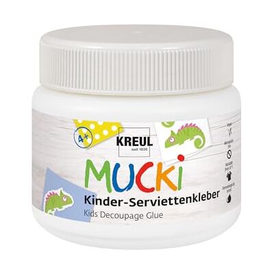 INNSPIRO KREUL MUCKI 24391 Handdoeklijm voor kinderen, 150 ml, wasbare speciale lijm voor kinderen, voor decoupagetechniek met gevoelige eigenschappen INNSPIRO KREUL MUCKI 24391 Handdoeklijm voor kinderen, 150 ml, wasbare speciale lijm voor kinderen, voor decoupagetechniek met gevoelige eigenschappen