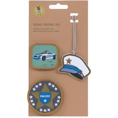 Lässig Set van hangers en patches (3 stuks) met drukknop / schoolpatches set politie Lässig Set van hangers en patches (3 stuks) met drukknop / schoolpatches set politie