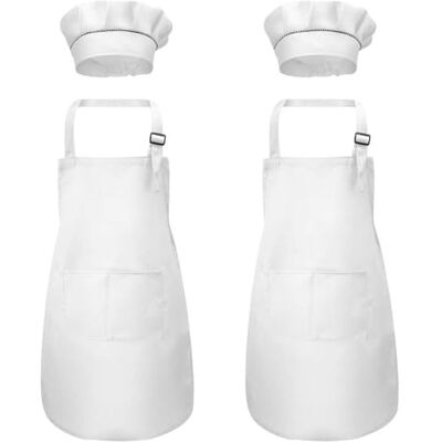 UDNFHL 2 stuks kinderschorten en verstelbare hoeden, kunnen worden gebruikt voor koken, schilderen, tuinieren. Eén maat UDNFHL 2 stuks kinderschorten en verstelbare hoeden, kunnen worden gebruikt voor koken, schilderen, tuinieren. Eén maat