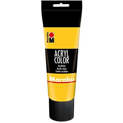 Marabu 12010025021 acrylverf middelgeel 225 ml, crèmige acrylverf op waterbasis, sneldrogend, lichtecht, waterbestendig, voor het aanbrengen met kwast en spons op canvas, papier en hout Marabu 12010025021 acrylverf middelgeel 225 ml, crèmige acrylverf op waterbasis, sneldrogend, lichtecht, waterbestendig, voor het aanbrengen met kwast en spons op canvas, papier en hout