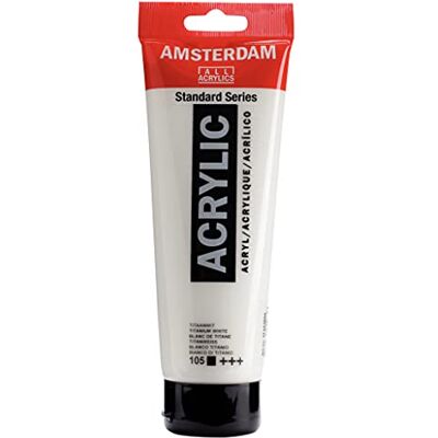 Amsterdam Standard Series acrylverf, Tube 250 ml, titaniumwit 105 Amsterdam Standard Series acrylverf, Tube 250 ml, titaniumwit 105
