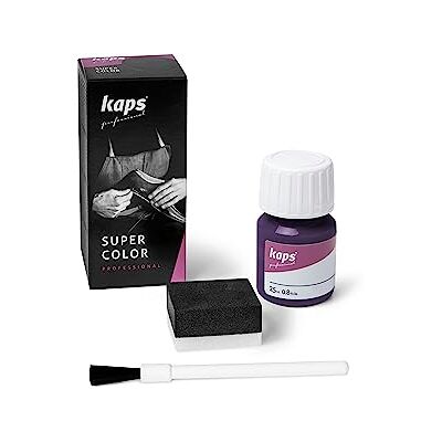 Kaps Verf voor Schoenen en Leren Tassen en Textiel, Met Spons en Kwast, Super Color, 70 Kleuren (102 Lila Zwart) 25 ml - 0,85 fl. Oz. Kaps Verf voor Schoenen en Leren Tassen en Textiel, Met Spons en Kwast, Super Color, 70 Kleuren (102 Lila Zwart) 25 ml - 0,85 fl. Oz.
