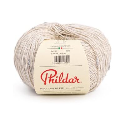 Phildar Phil Couture Summer Wol Breiwol 64% katoen, 2% polyamide, 34% polyester naald nr. 3 kleur ivoorkleurig Phildar Phil Couture Summer Wol Breiwol 64% katoen, 2% polyamide, 34% polyester naald nr. 3 kleur ivoorkleurig