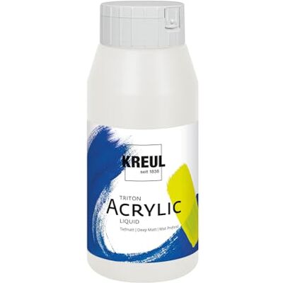 KREUL 17017 Solo Goya Triton acrylverf, wit, 750 ml, sneldrogend met matte look, studiekwaliteit, veelzijdig inzetbaar, ondoorzichtig en zuinig KREUL 17017 Solo Goya Triton acrylverf, wit, 750 ml, sneldrogend met matte look, studiekwaliteit, veelzijdig inzetbaar, ondoorzichtig en zuinig