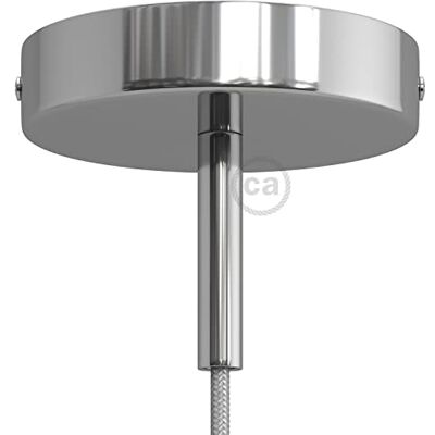 Creative Cilindrische rozet van metaal met 7 cm kabelbinder, verchroomd Creative Cilindrische rozet van metaal met 7 cm kabelbinder, verchroomd