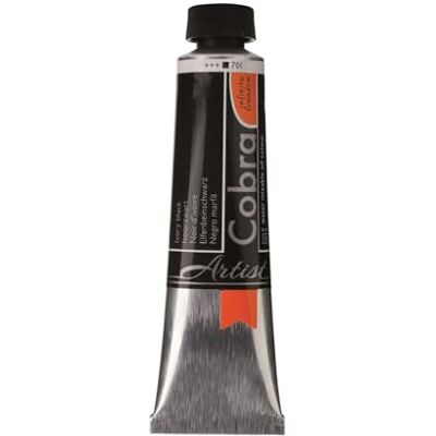 Cobra Artist Olieverf watermengbaar ivoorzwart 701 tube van 40 ml hoge pigmentatie ondoorzichtig lichtecht Cobra Artist Olieverf watermengbaar ivoorzwart 701 tube van 40 ml hoge pigmentatie ondoorzichtig lichtecht