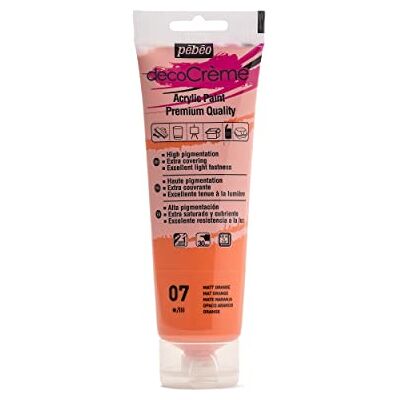 PEBEO Pébéo Acrylverf, textuurcrème, voor decoratie, matte afwerking, 120 ml, oranje PEBEO Pébéo Acrylverf, textuurcrème, voor decoratie, matte afwerking, 120 ml, oranje