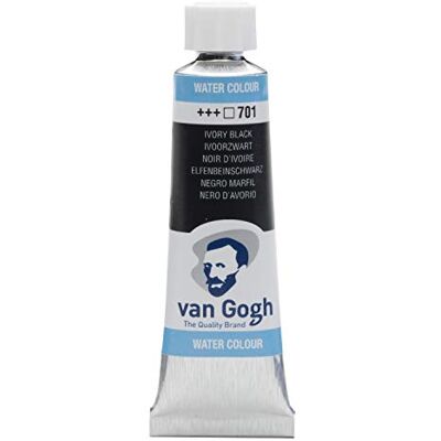 Vangogh Van Gogh aquarelverf, tube 10 ml, ivoorzwart 701 Vangogh Van Gogh aquarelverf, tube 10 ml, ivoorzwart 701