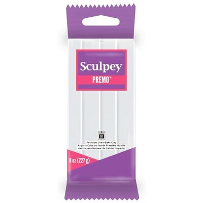 Sculpey Polyform Premo polymeerklei 8 oz wit PE08 5001 één maat Sculpey Polyform Premo polymeerklei 8 oz wit PE08 5001 één maat