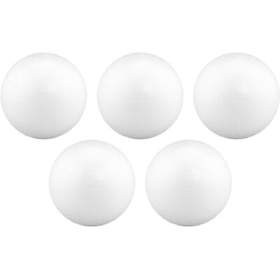 MCE-Commerce Styropor set van 5 polystyreen ballen met een diameter van 8 cm, glad en duurzaam, voor knutselen, modelbouw, creatieve projecten, wit, set van 5 stuks MCE-Commerce Styropor set van 5 polystyreen ballen met een diameter van 8 cm, glad en duurzaam, voor knutselen, modelbouw, creatieve projecten, wit, set van 5 stuks