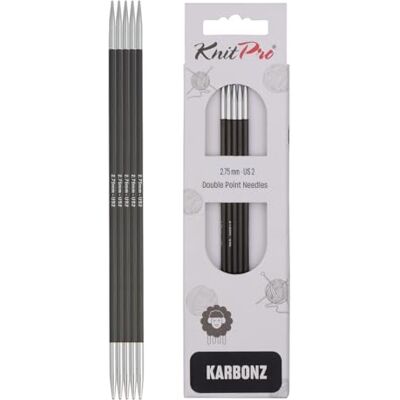 KnitPro KP41127 dubbele puntige naalden, hout, zwart/zilver, 20 cm x 2,75 mm KnitPro KP41127 dubbele puntige naalden, hout, zwart/zilver, 20 cm x 2,75 mm