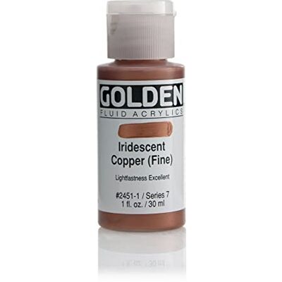 GOLDEN Pro-Art Acrylverf, vloeibaar, goud, 28,3 g, iriserend koper GOLDEN Pro-Art Acrylverf, vloeibaar, goud, 28,3 g, iriserend koper