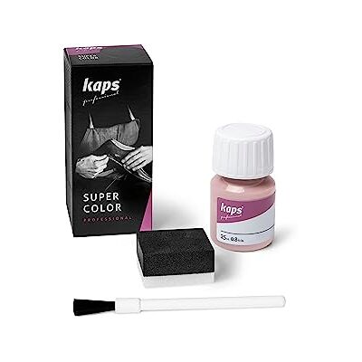 Kaps Verf voor Leren Schoenen en Tassen en Textiel, Met Spons en Kwast, Super Color, 70 Kleuren (124 Roze) 25 ml - 0,85 fl. Oz. Kaps Verf voor Leren Schoenen en Tassen en Textiel, Met Spons en Kwast, Super Color, 70 Kleuren (124 Roze) 25 ml - 0,85 fl. Oz.