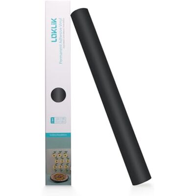 LOKLIK Zwarte vinylrol, permanent, zelfklevend, mat, harde oppervlakken, 1 stuk, 30,5 x 180 cm, decoratie op glas, kunststof, keramiek, compatibel met Cricut and Silhouette LOKLIK Zwarte vinylrol, permanent, zelfklevend, mat, harde oppervlakken, 1 stuk, 30,5 x 180 cm, decoratie op glas, kunststof, keramiek, compatibel met Cricut and Silhouette