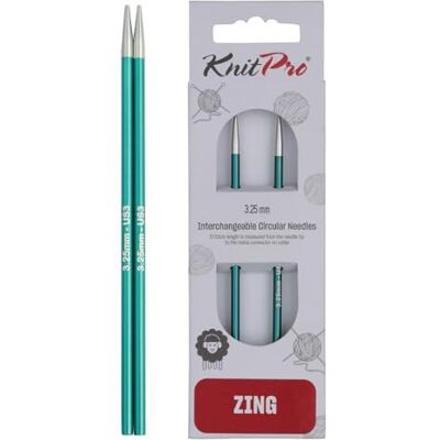KnitPro KP47529 Verwisselbare rondbreinaalden: speciaal voor Zing 3,25 mm KnitPro KP47529 Verwisselbare rondbreinaalden: speciaal voor Zing 3,25 mm