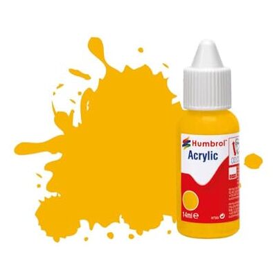 Humbrol Acrylverf voor modelbouw, DB0154 nr. 154, gele badge, mat (14 ml), acrylverf voor modellen, kunststof, metaal, hout, glas, keramiek en meer, verffles Humbrol Acrylverf voor modelbouw, DB0154 nr. 154, gele badge, mat (14 ml), acrylverf voor modellen, kunststof, metaal, hout, glas, keramiek en meer, verffles